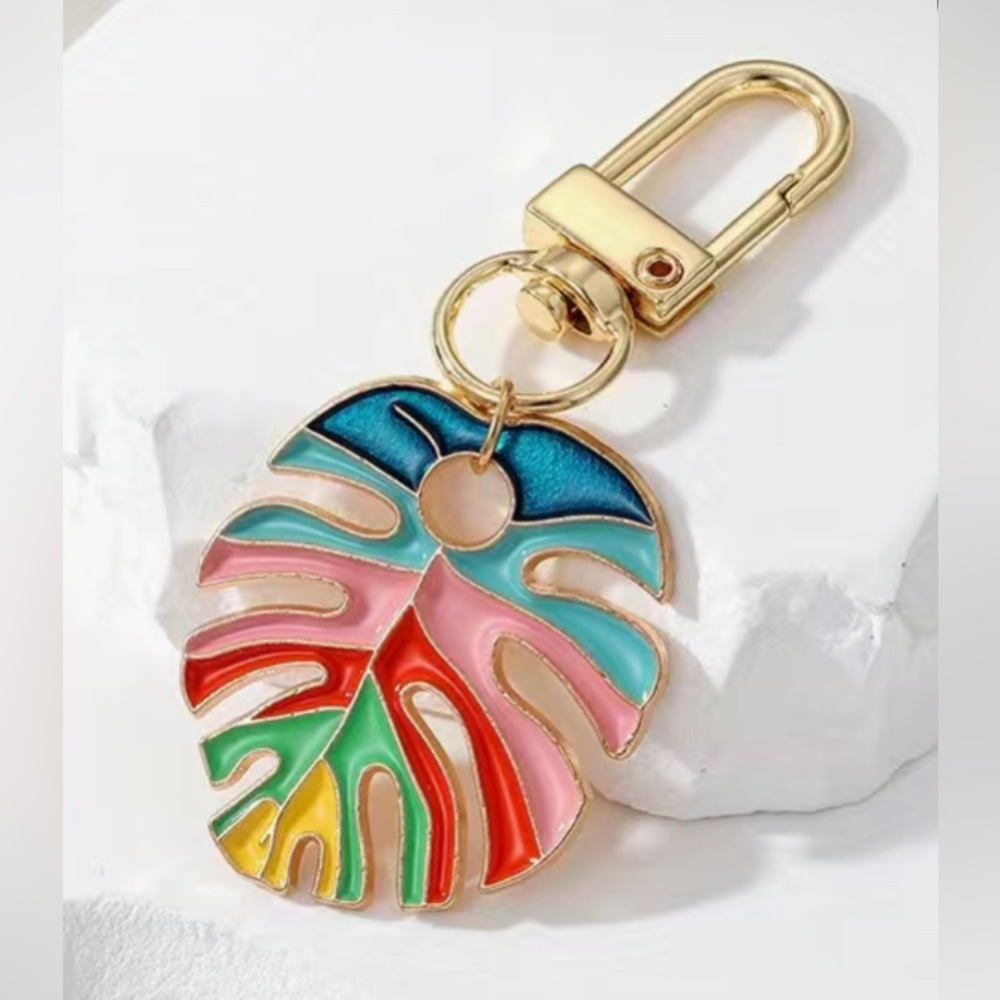 Tropical Leaf Keychain